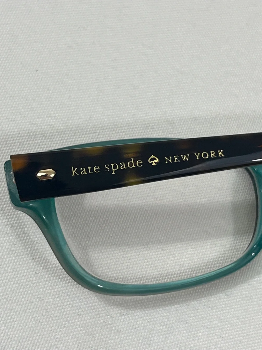kate spade LucyAnn 135 Tortoiseshell Glasses, Stripe Temples